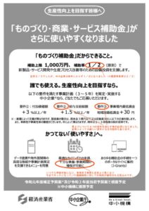 【補足】ものづくり補助金告知チラシ（中小企業庁）のサムネイル